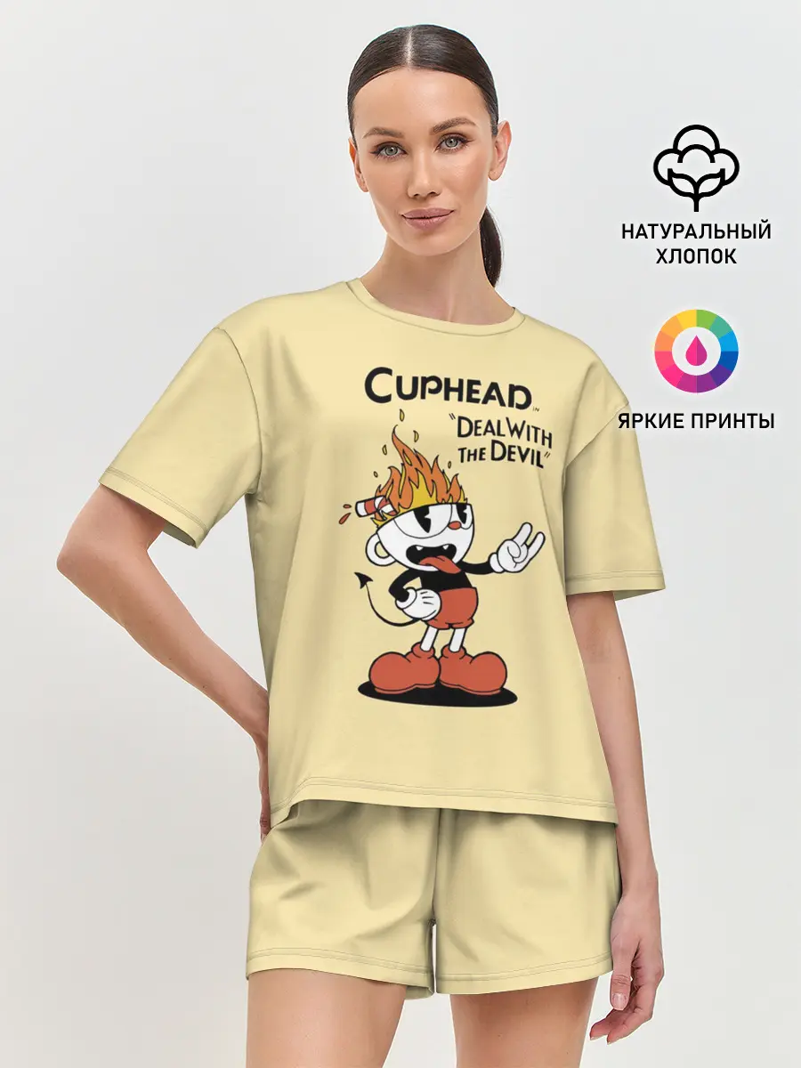 Женская пижама с шортами / Cuphead