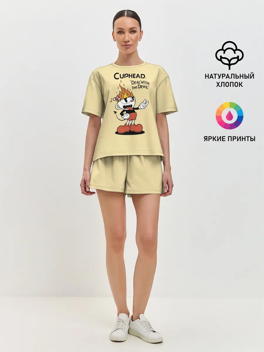 Женская пижама с шортами / Cuphead