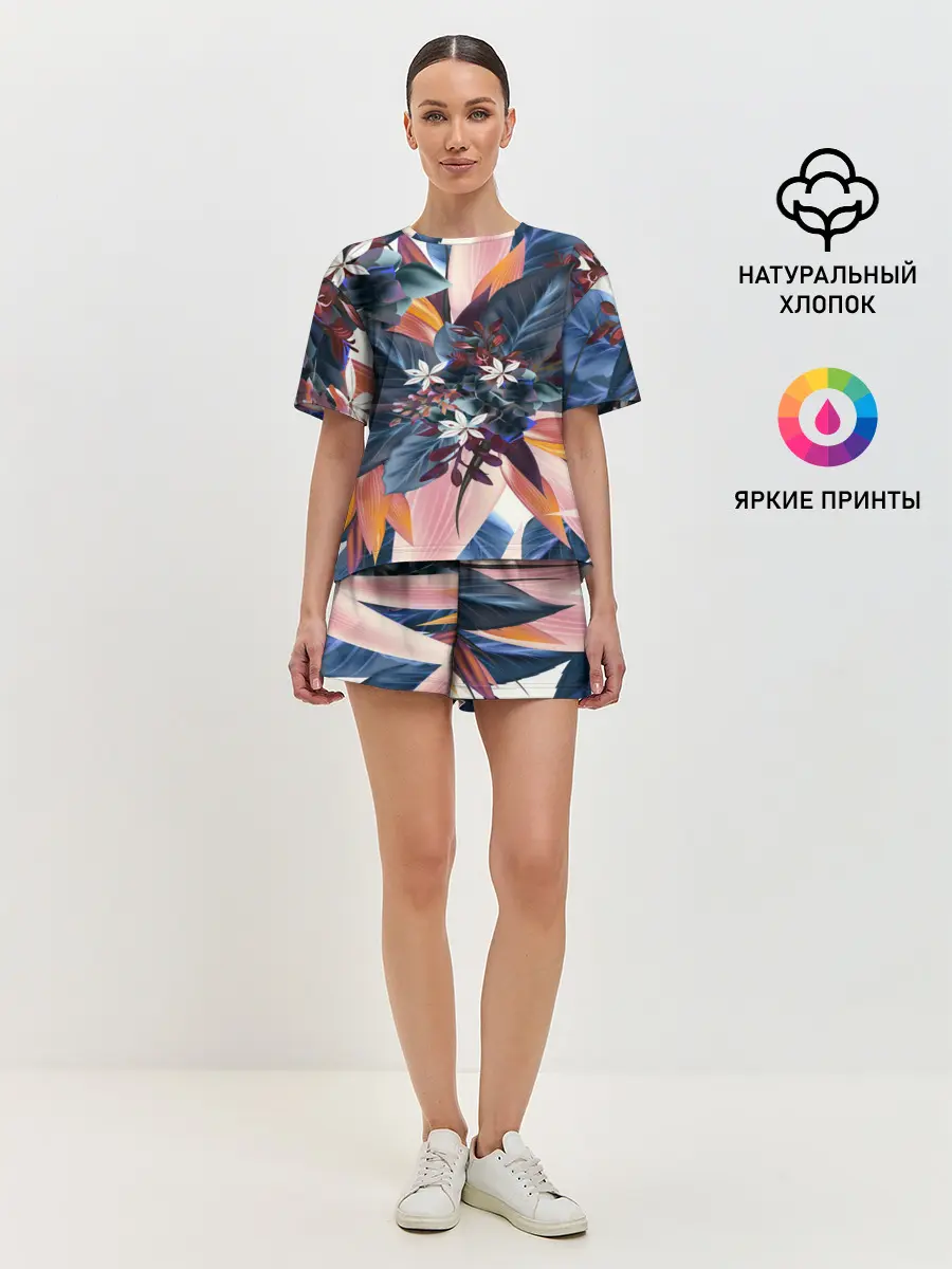 Женская пижама с шортами / Flower collection
