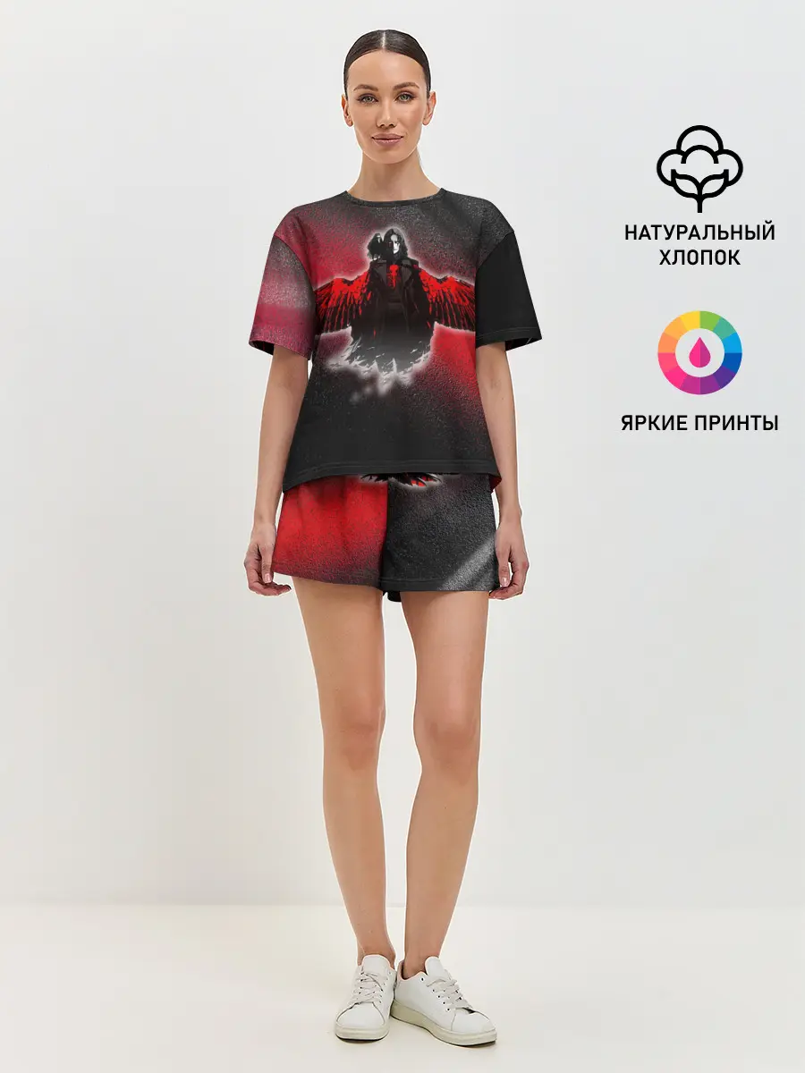 Женская пижама с шортами / Ворон