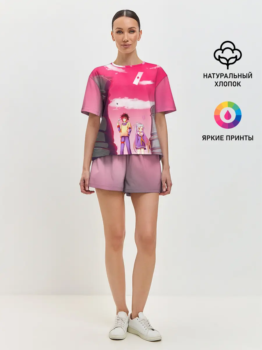 Женская пижама с шортами / Шахматы аниме