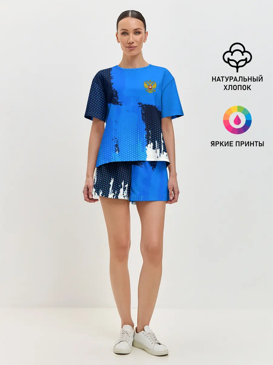 Женская пижама с шортами / Russia Sport