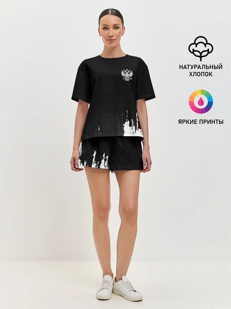 Женская пижама с шортами / Russia black collection