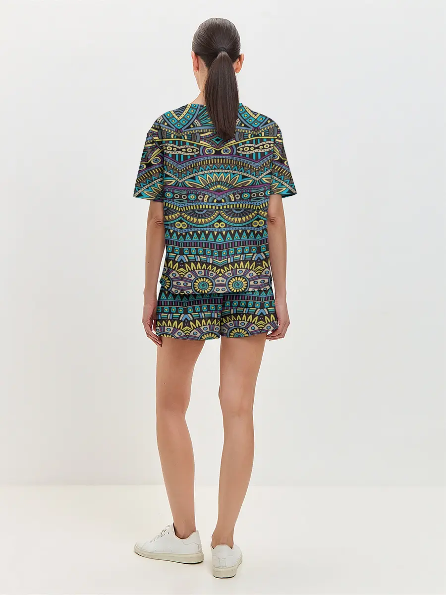 Женская пижама с шортами / Этнический узор