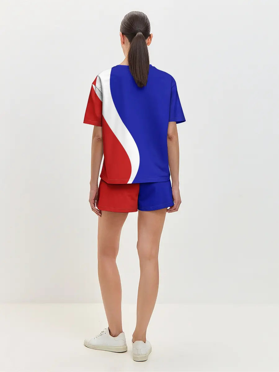 Женская пижама с шортами / Герб РФ Триколор