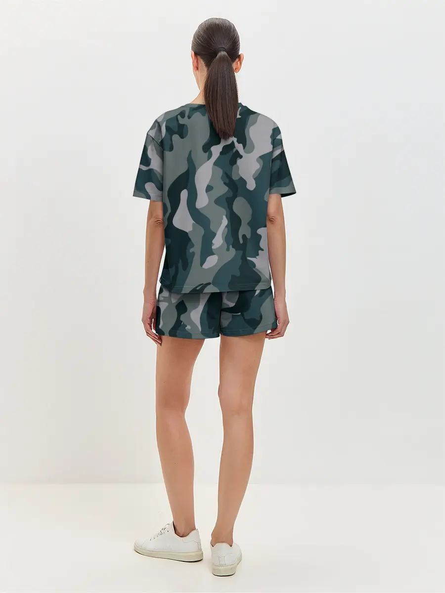 Женская пижама с шортами / камуфляж