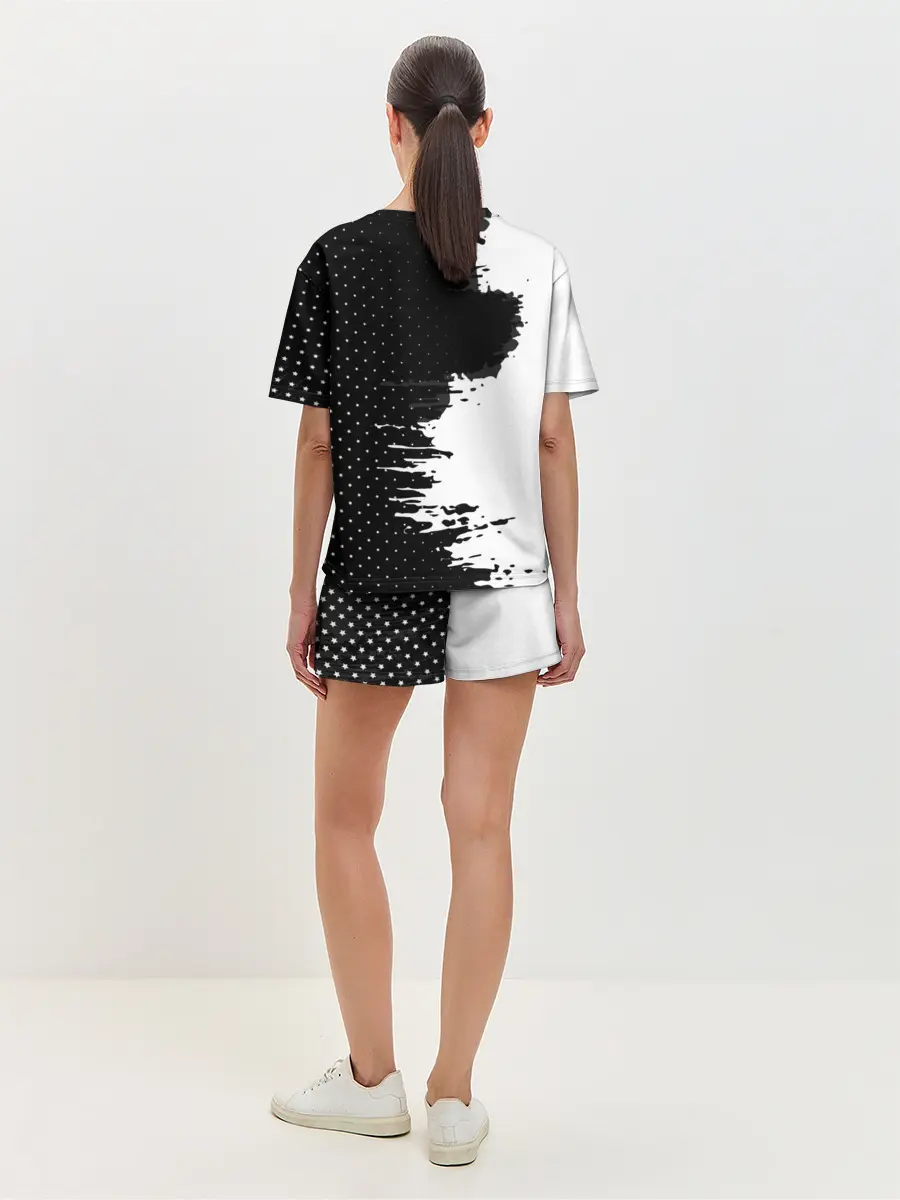 Женская пижама с шортами / Real Madrid uniform black 2018