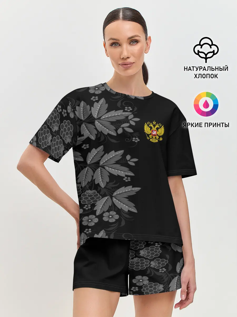 Женская пижама с шортами / Russia Pattern