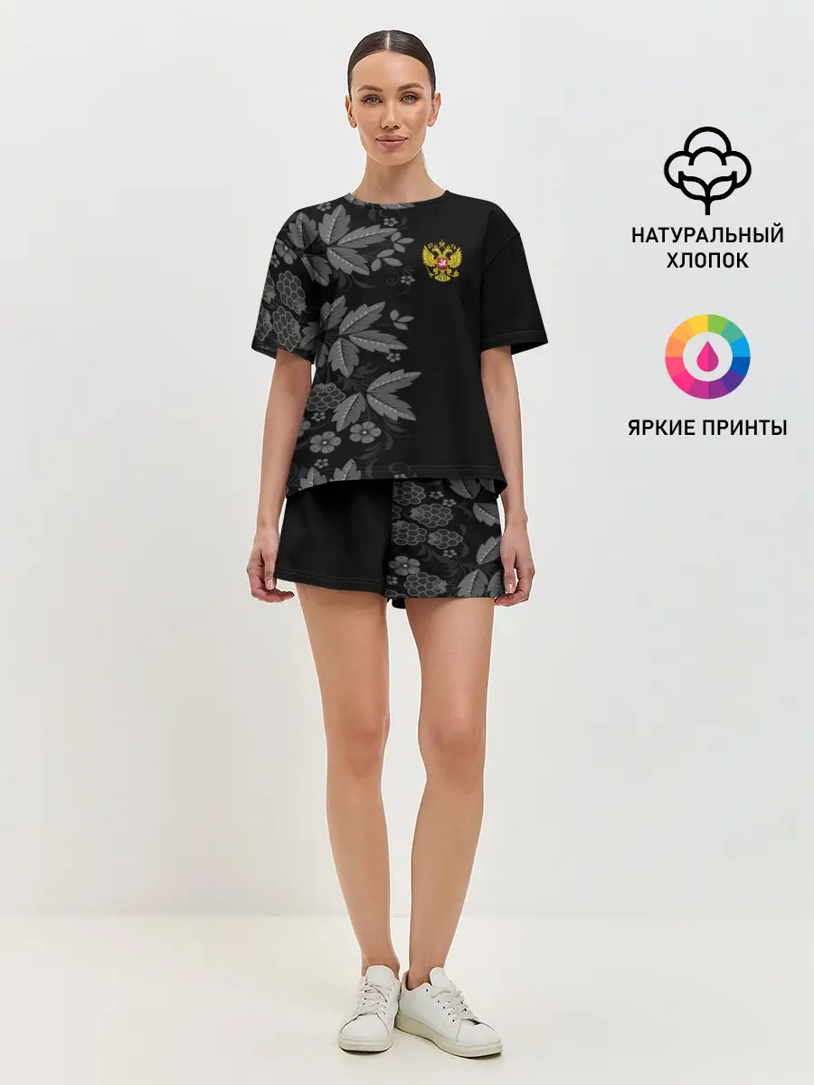 Женская пижама с шортами / Russia Pattern