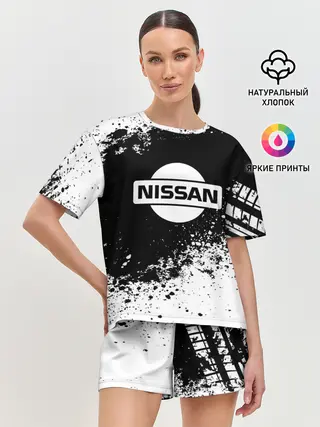Женская пижама с шортами / Nissan abstract sport