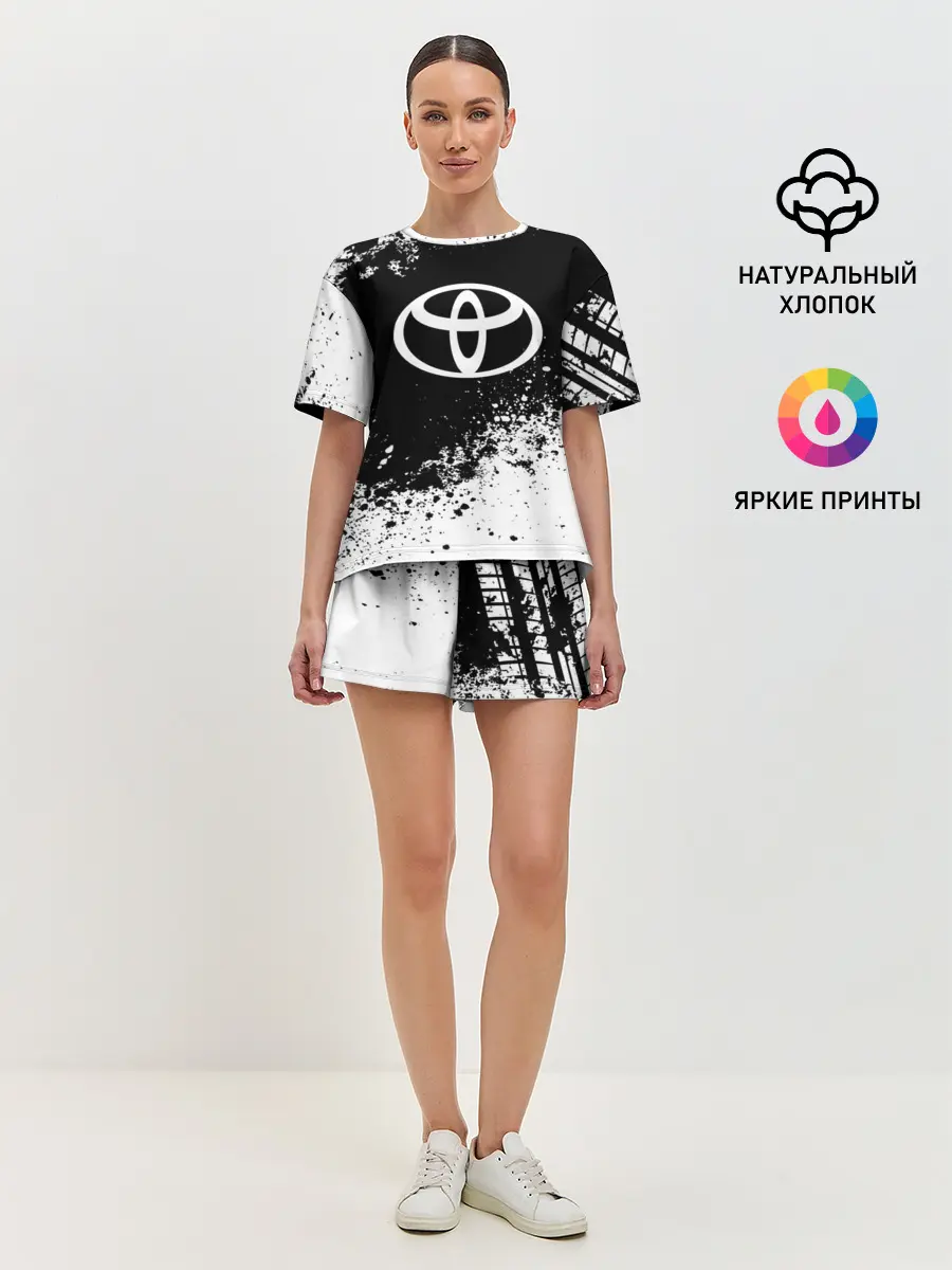 Женская пижама с шортами / Toyota abstract sport