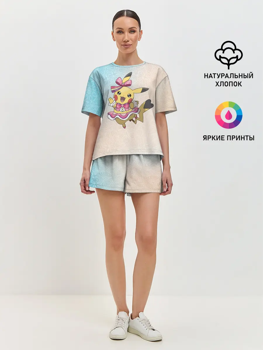 Женская пижама с шортами / Пикачу