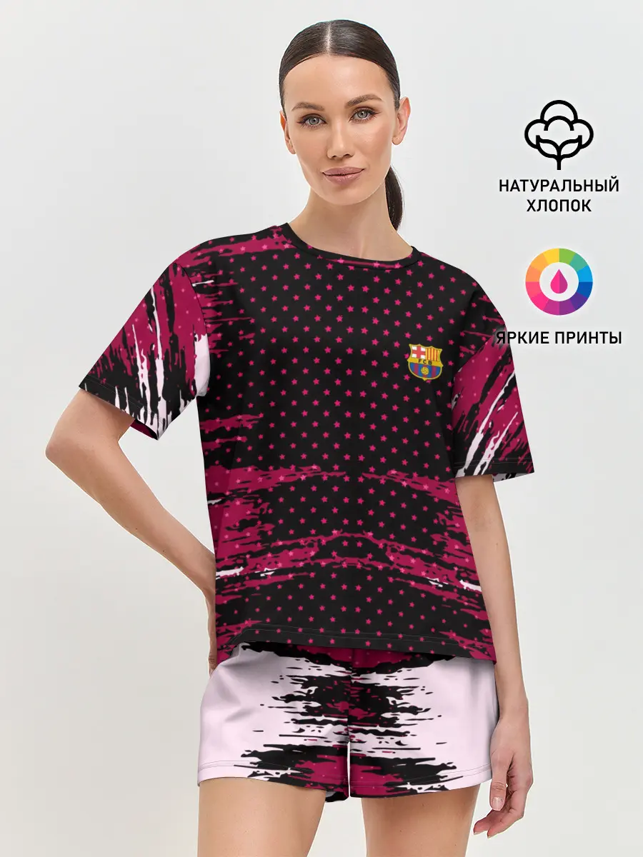 Женская пижама с шортами / Barcelona abstract collection