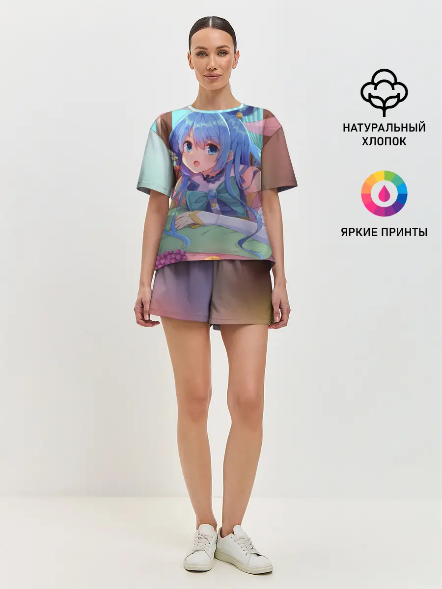 Женская пижама с шортами / коносуба аква