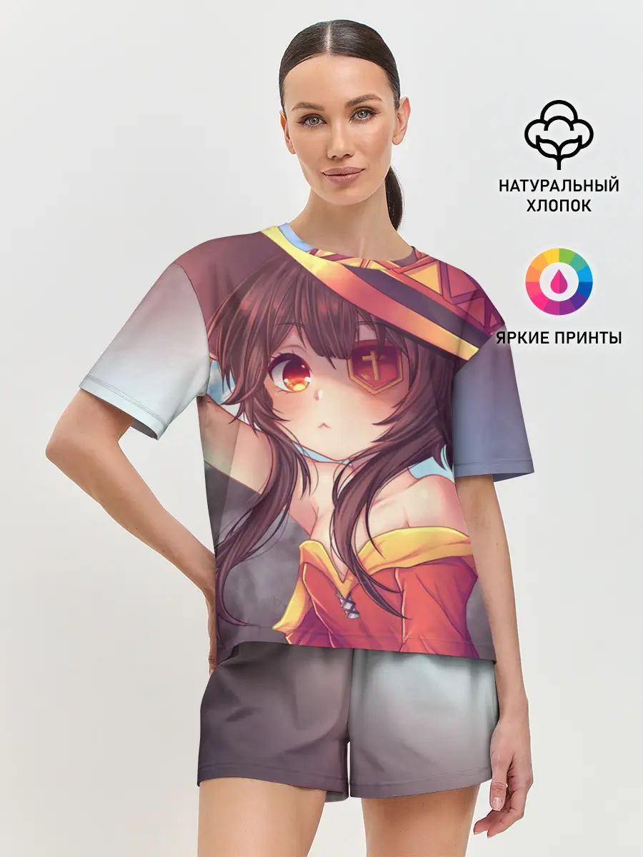Женская пижама с шортами / Konosuba в шляпе