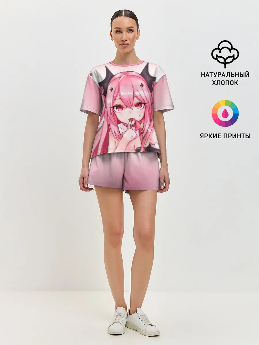 Женская пижама с шортами / Вампир Ахегао