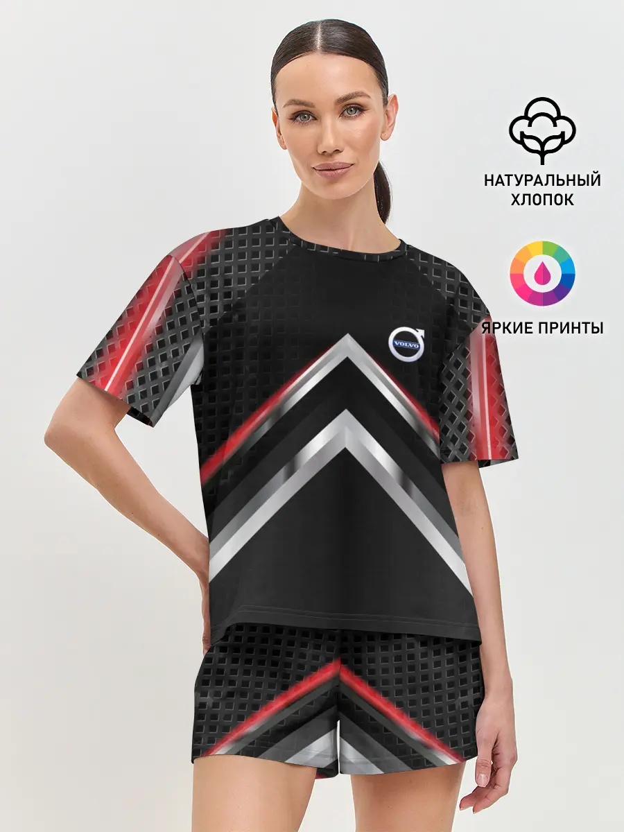 Женская пижама с шортами / Volvo abstract line