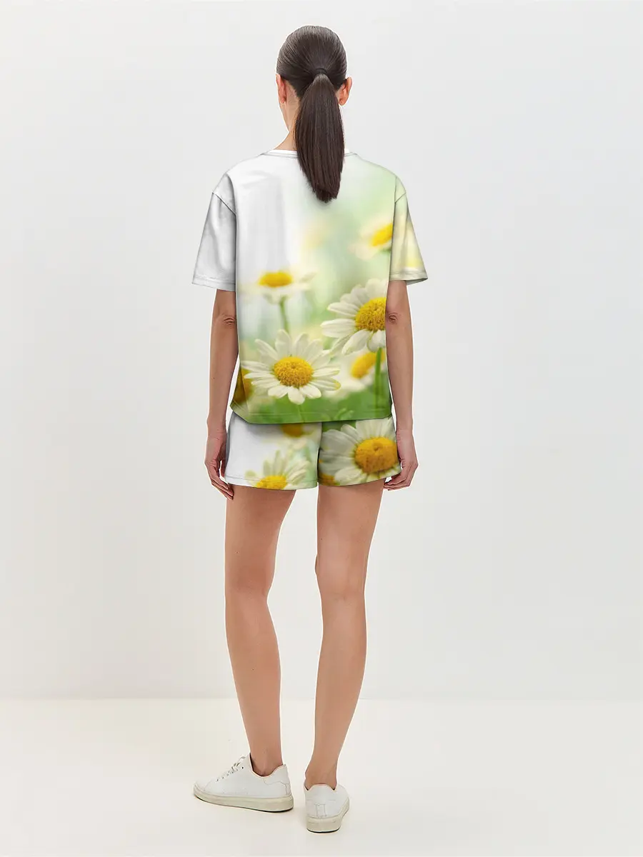 Женская пижама с шортами / Полевые ромашки