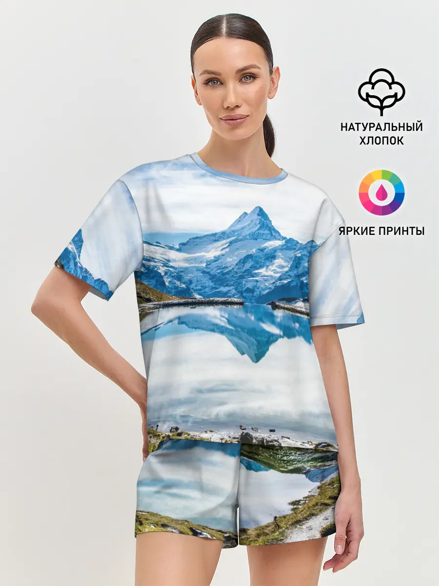 Женская пижама с шортами / Альпы