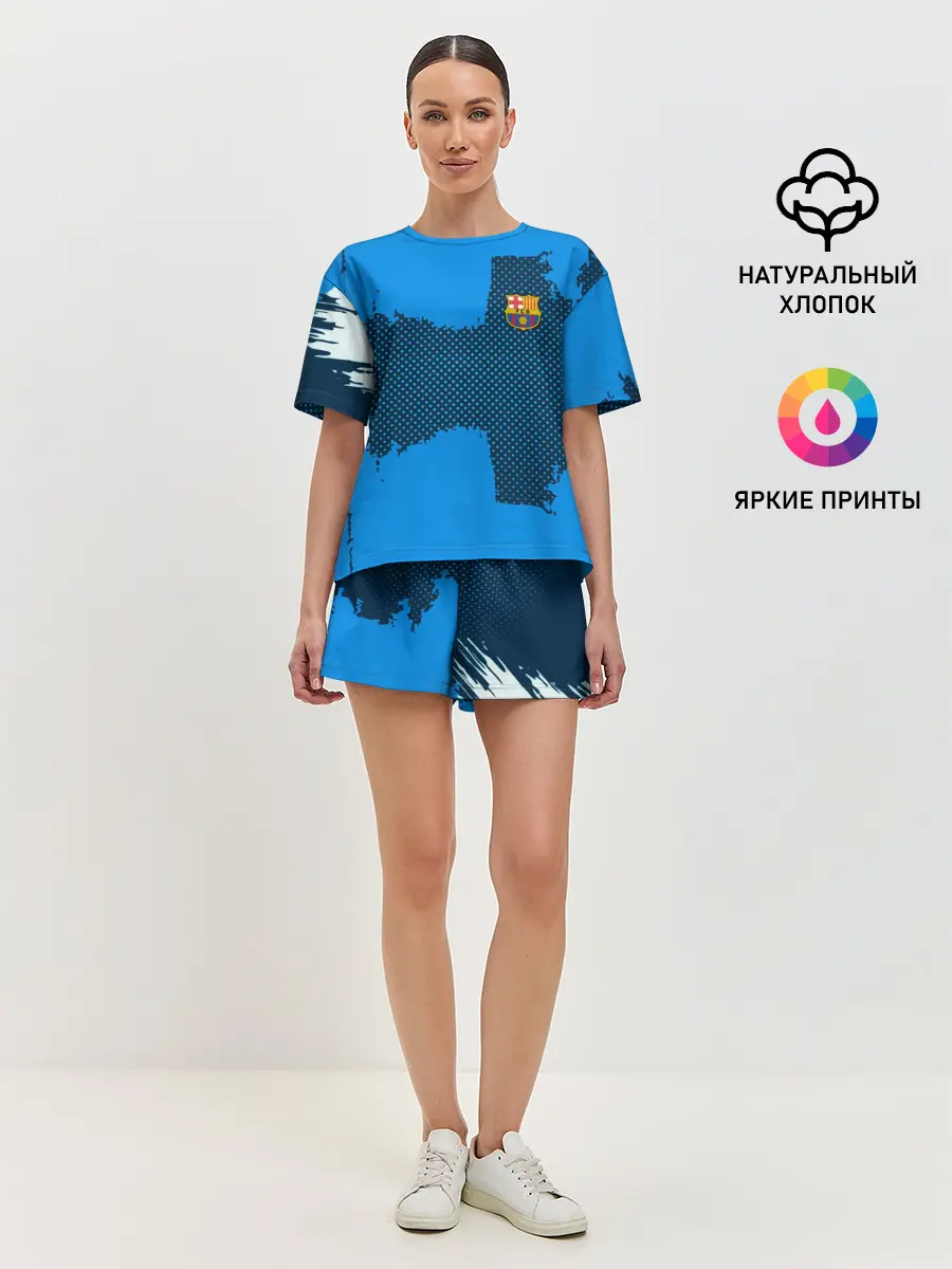 Женская пижама с шортами / BARCELONA SPORT BLUE