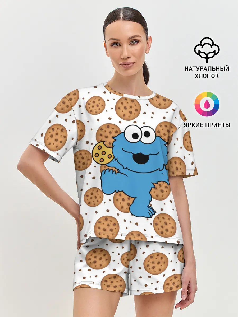 Женская пижама с шортами / Cookie monster