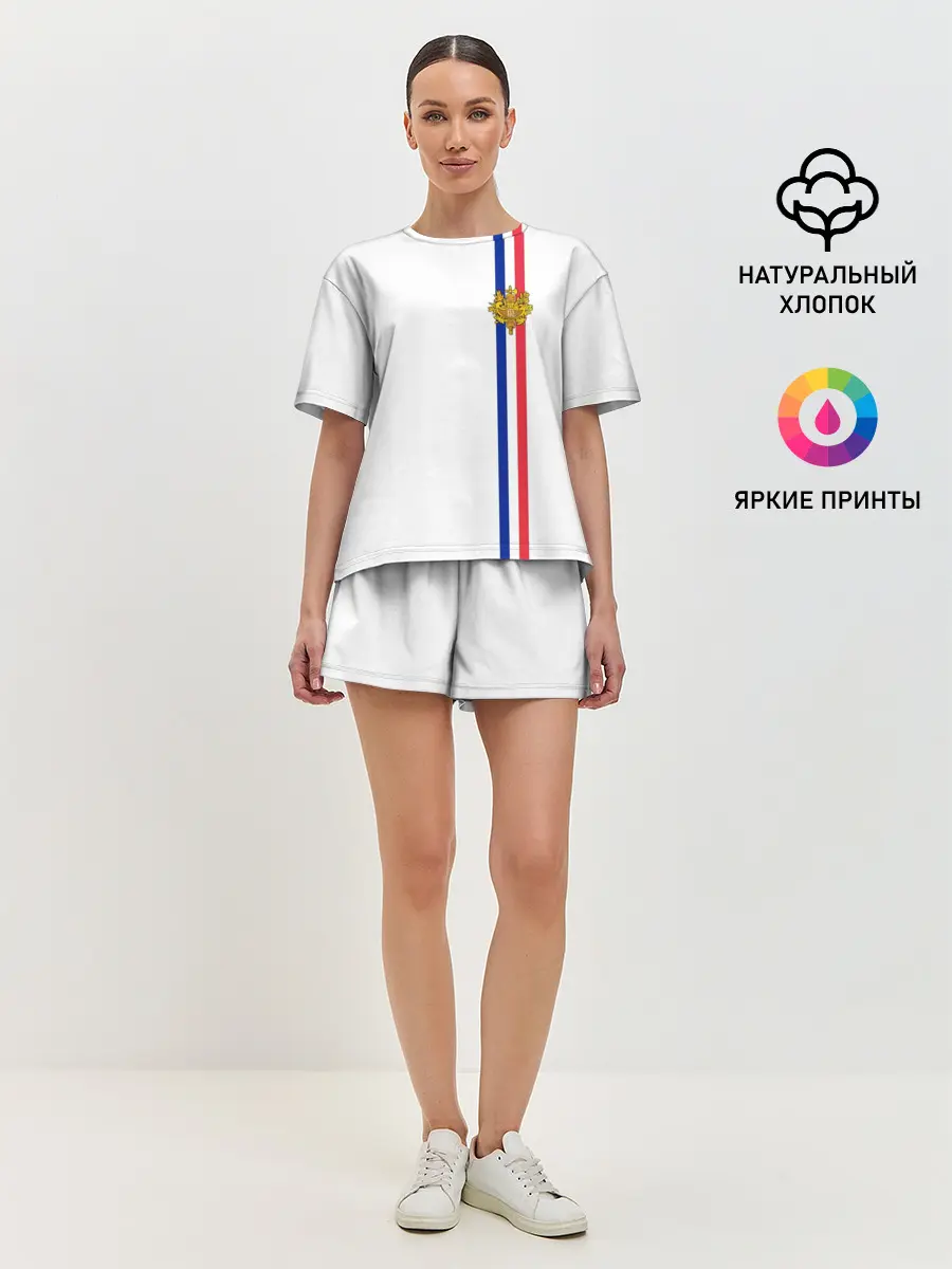 Женская пижама с шортами / Франция, лента с гербом