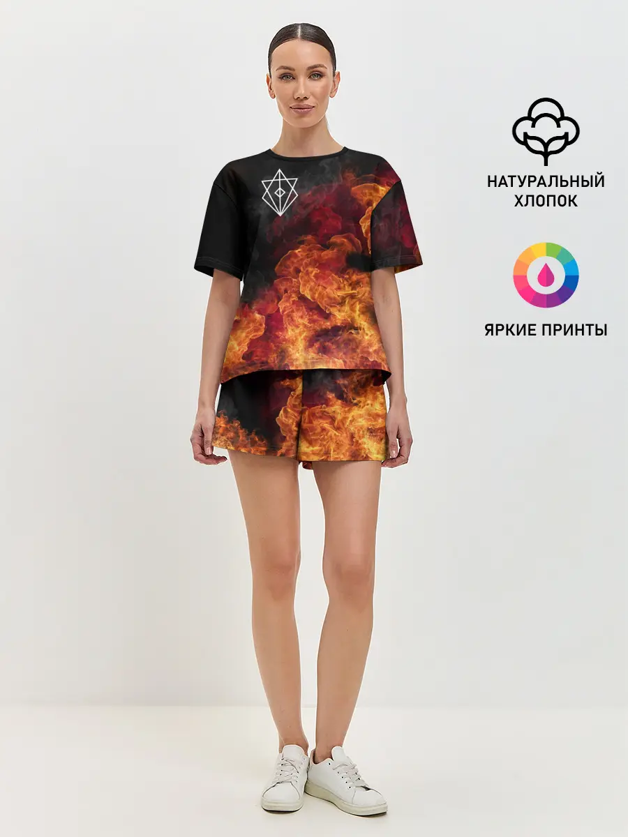 Женская пижама с шортами / В огне