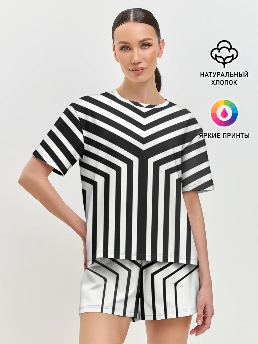 Женская пижама с шортами / Кибер Зебра