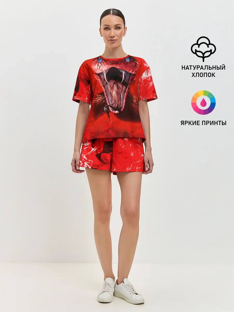 Женская пижама с шортами / Red Snake