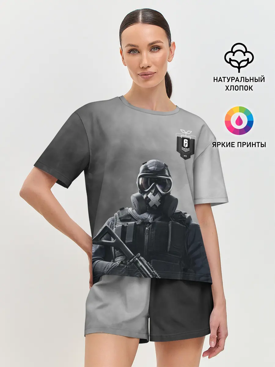 Женская пижама с шортами / rainbow six siege
