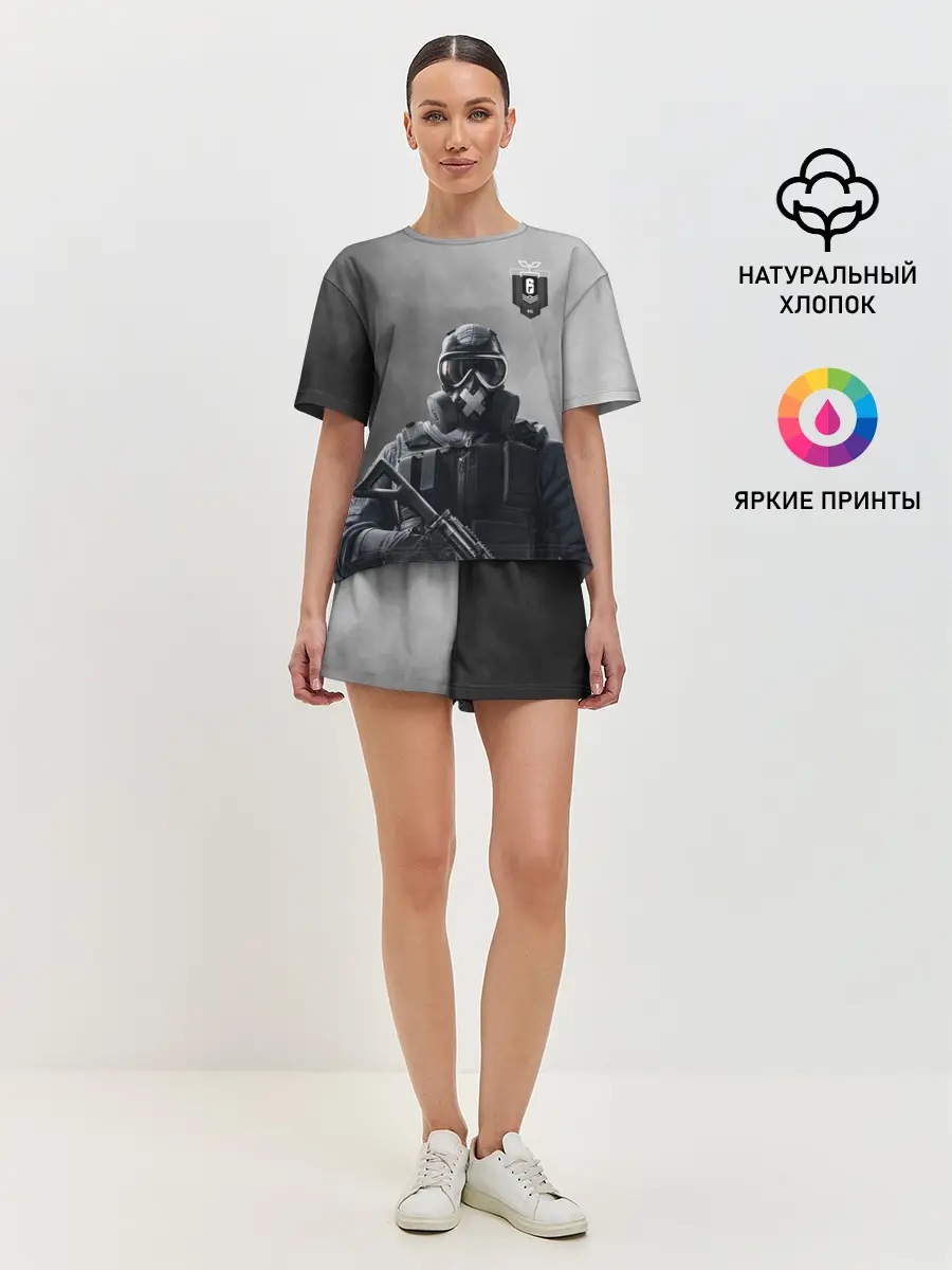 Женская пижама с шортами / rainbow six siege