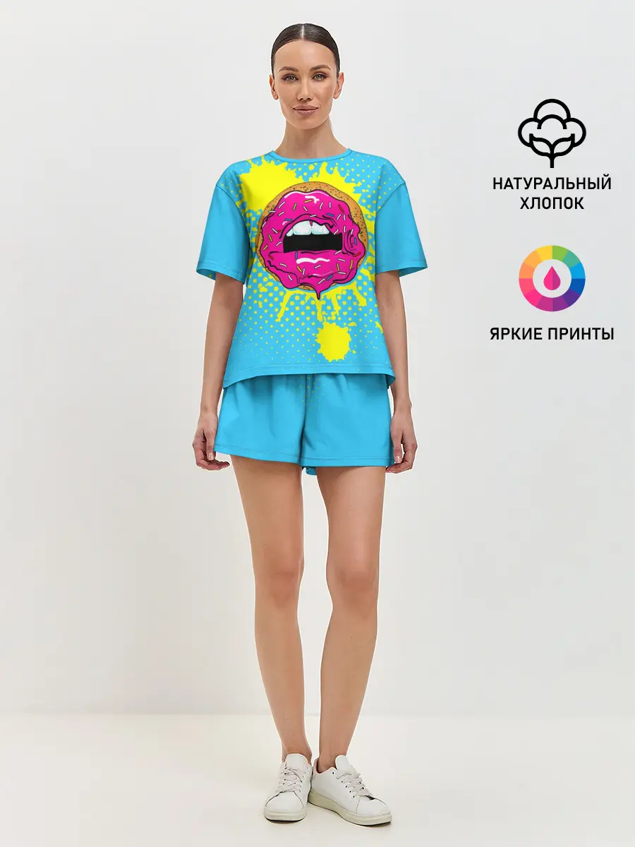 Женская пижама с шортами / Donut lips