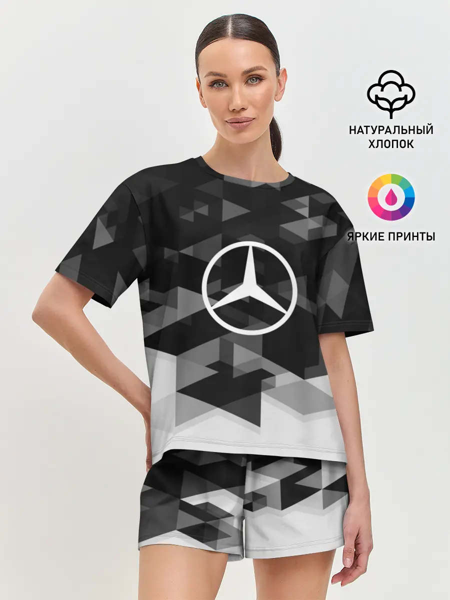 Женская пижама с шортами / Mercedes sport geometry