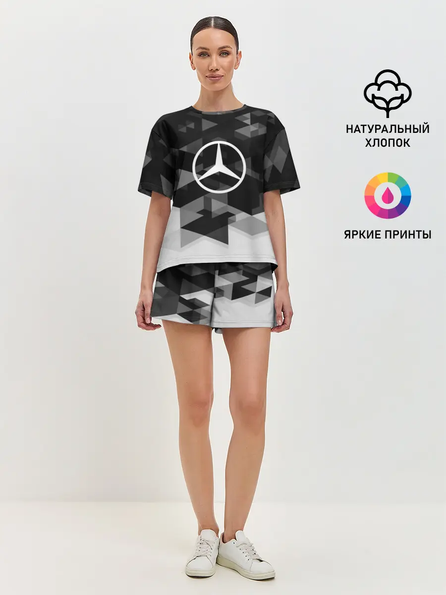 Женская пижама с шортами / Mercedes sport geometry
