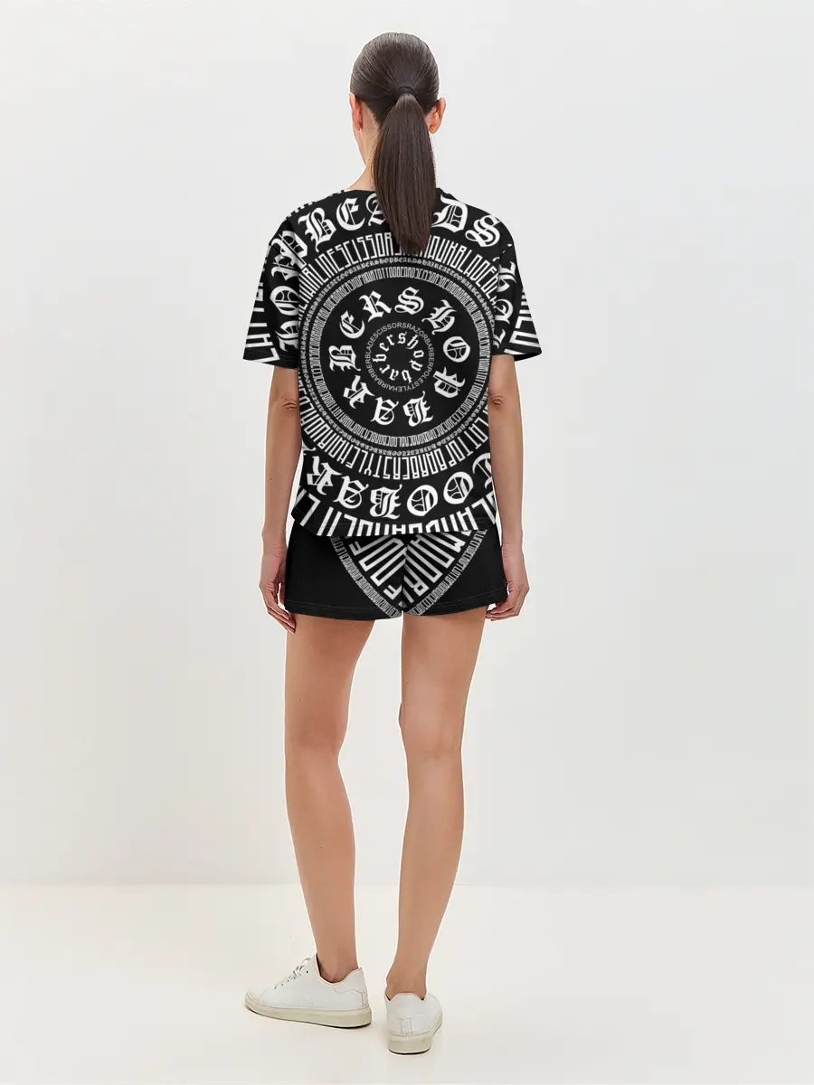 Женская пижама с шортами / Барбер Каллиграфия