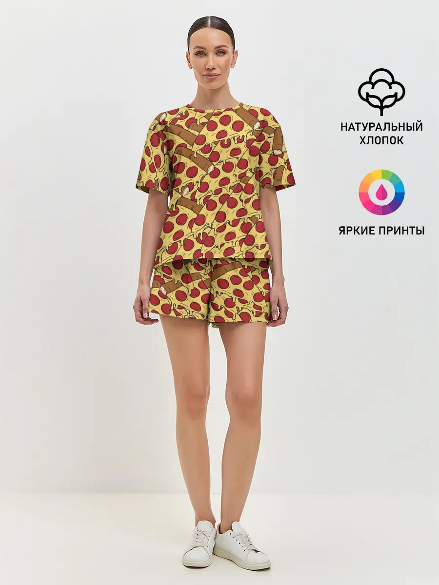 Женская пижама с шортами / Pizza