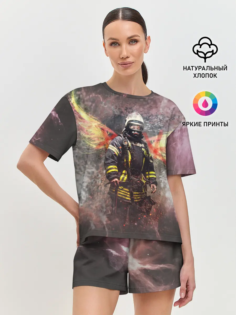 Женская пижама с шортами / Пожарный