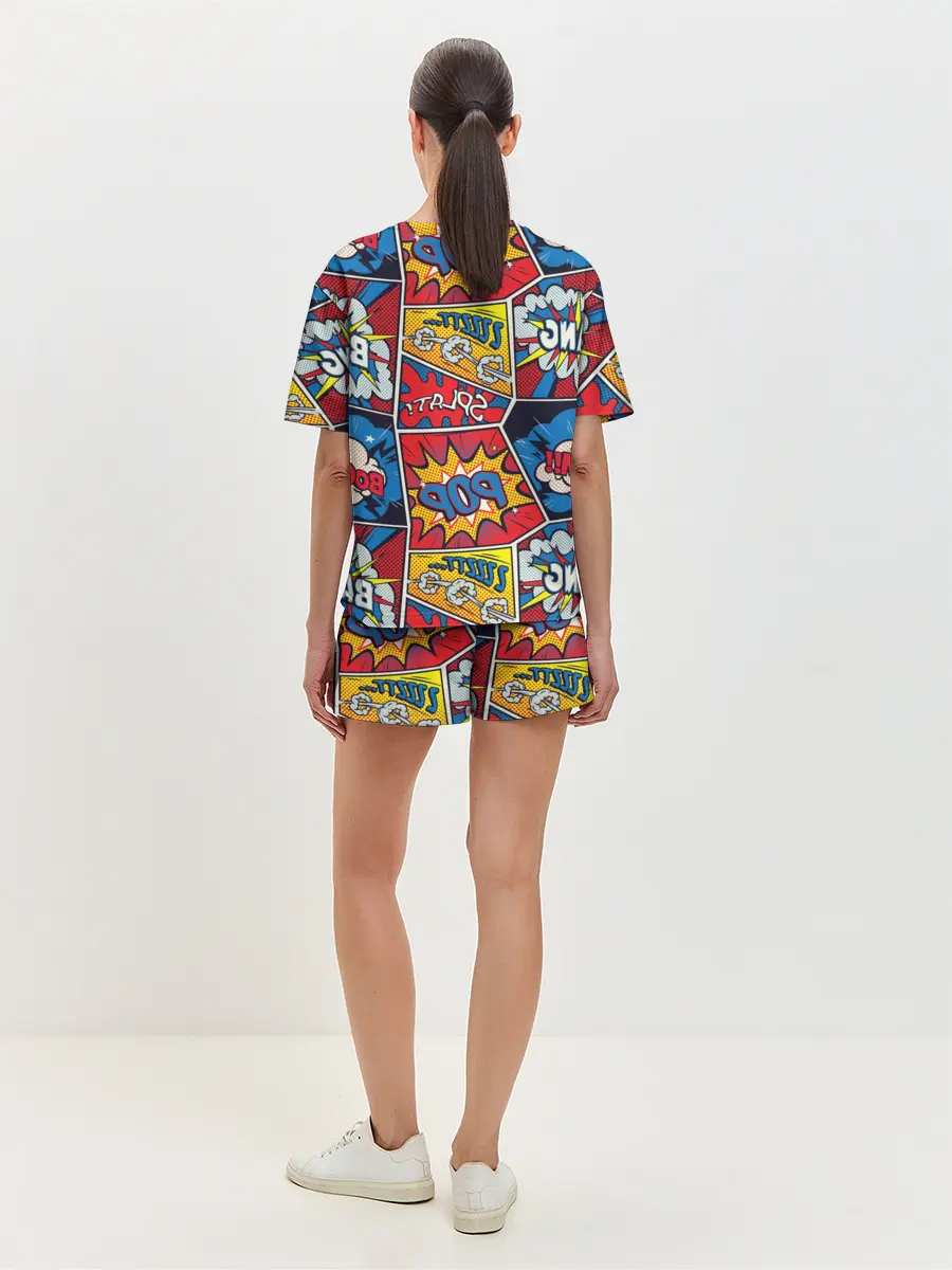 Женская пижама с шортами / Pop art pattern