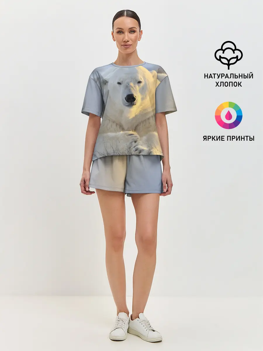 Женская пижама с шортами / Медведь