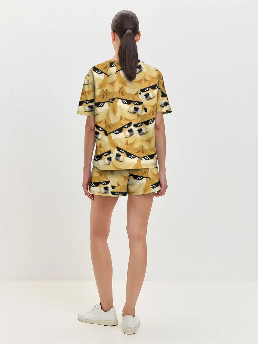 Женская пижама с шортами / Doge мем в deal with it очках