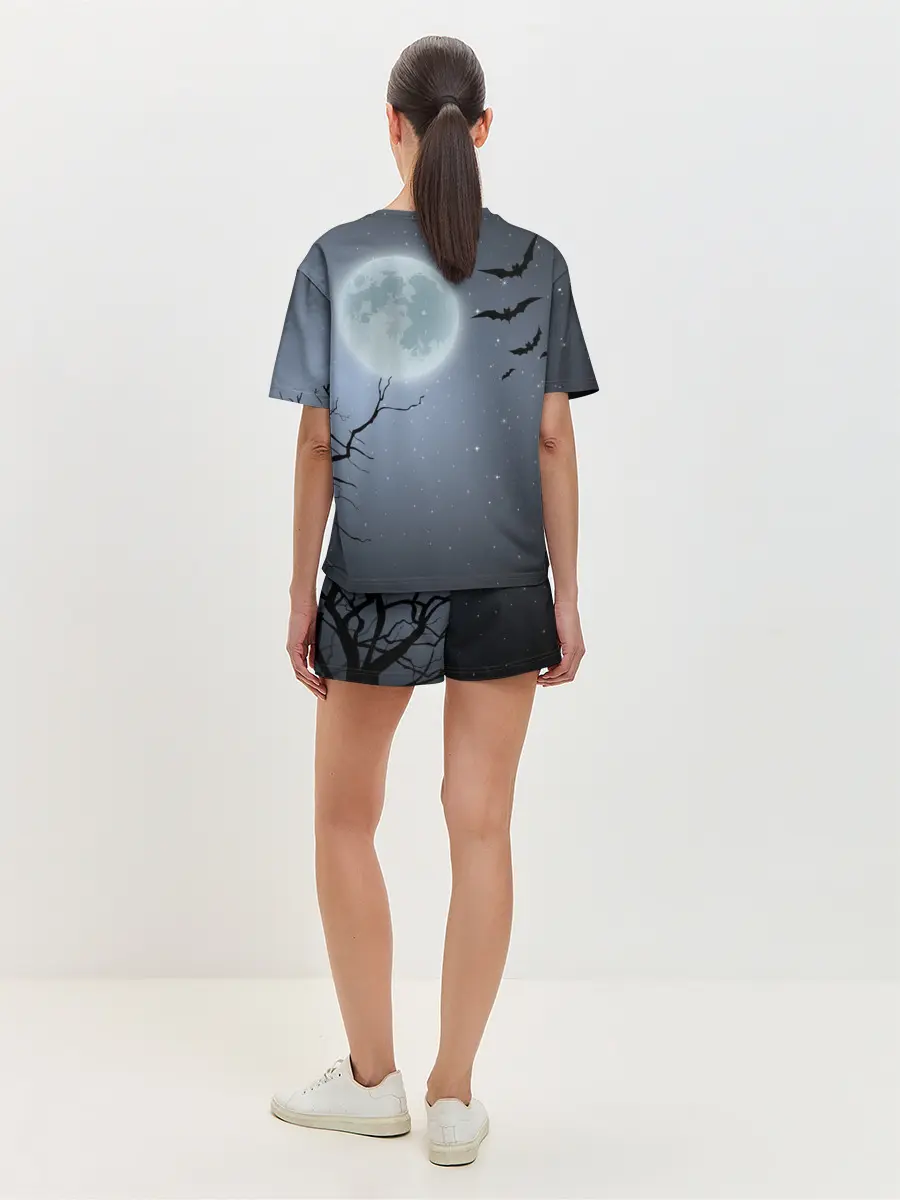 Женская пижама с шортами / Котик-готик