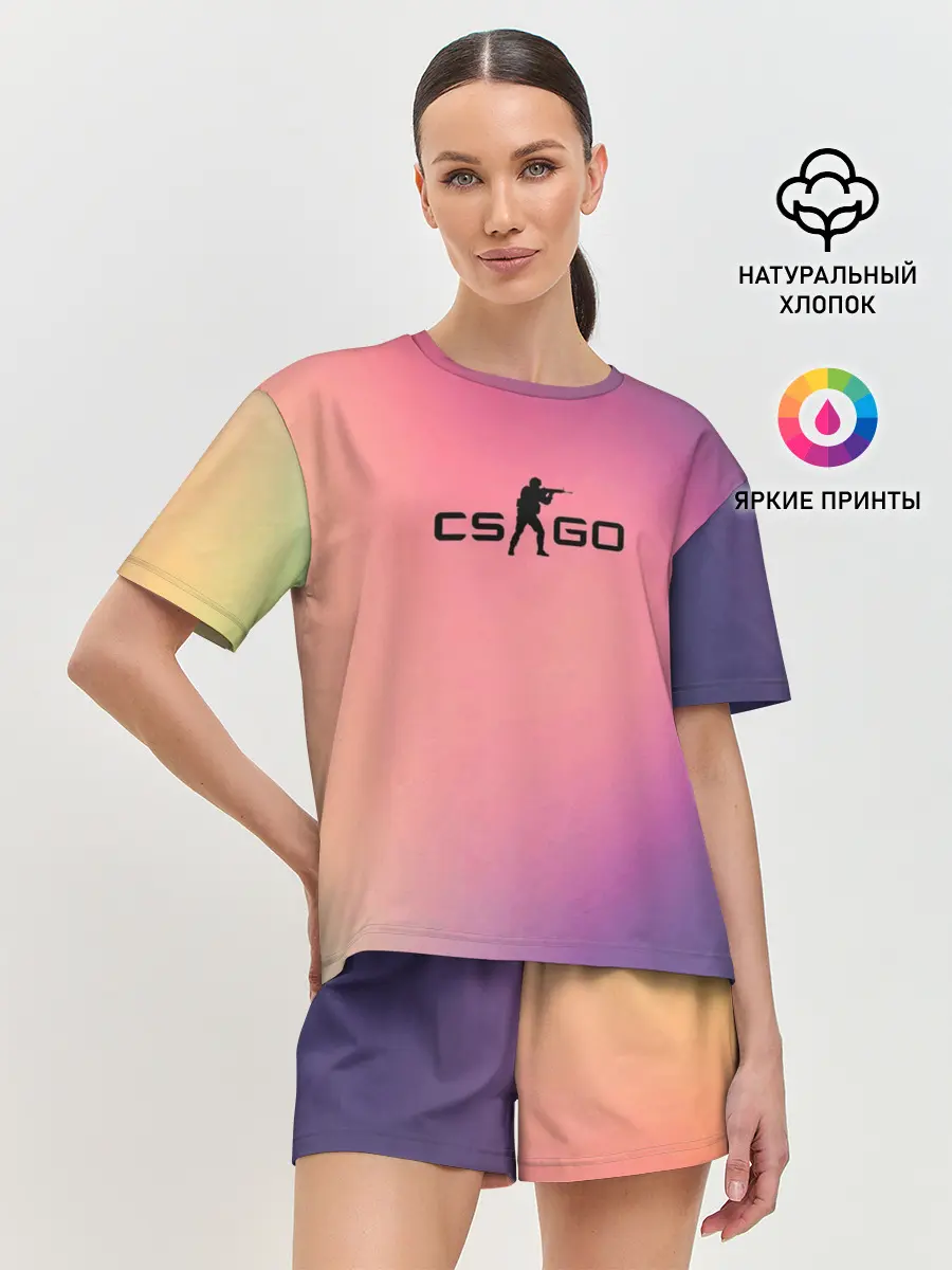 Женская пижама с шортами / CsGo Градиент