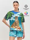 Женская пижама с шортами / Сёрфинг на Пицце