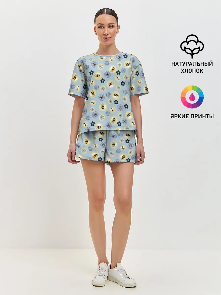Женская пижама с шортами / Пчелки