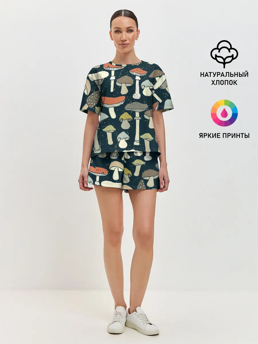 Женская пижама с шортами / Загадочный лес
