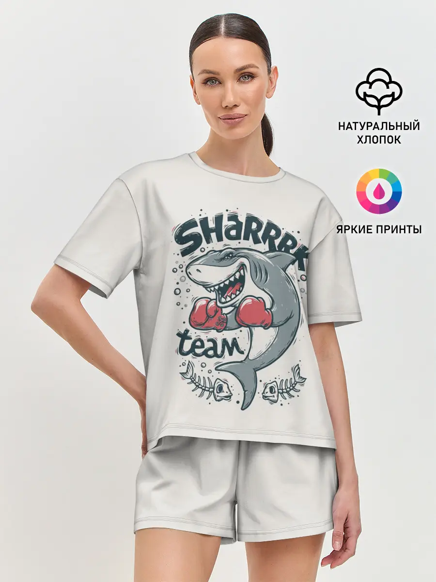 Женская пижама с шортами / Shark