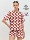 Женская пижама с шортами / Клубника
