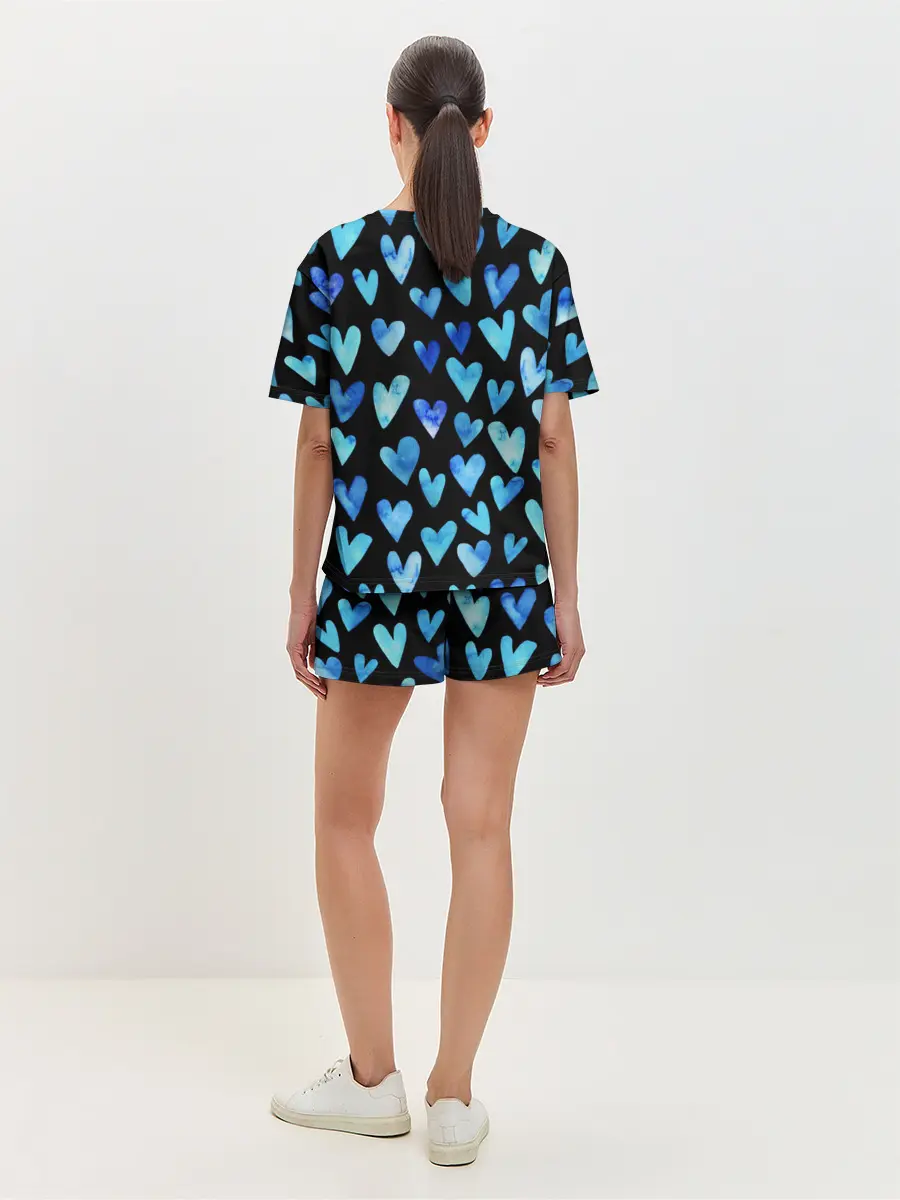 Женская пижама с шортами / Blue Hearts