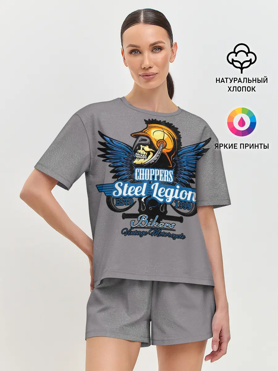 Женская пижама с шортами / Motors-4