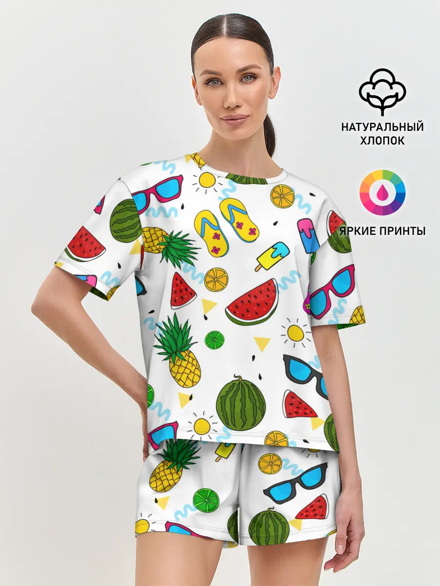 Женская пижама с шортами / Летняя